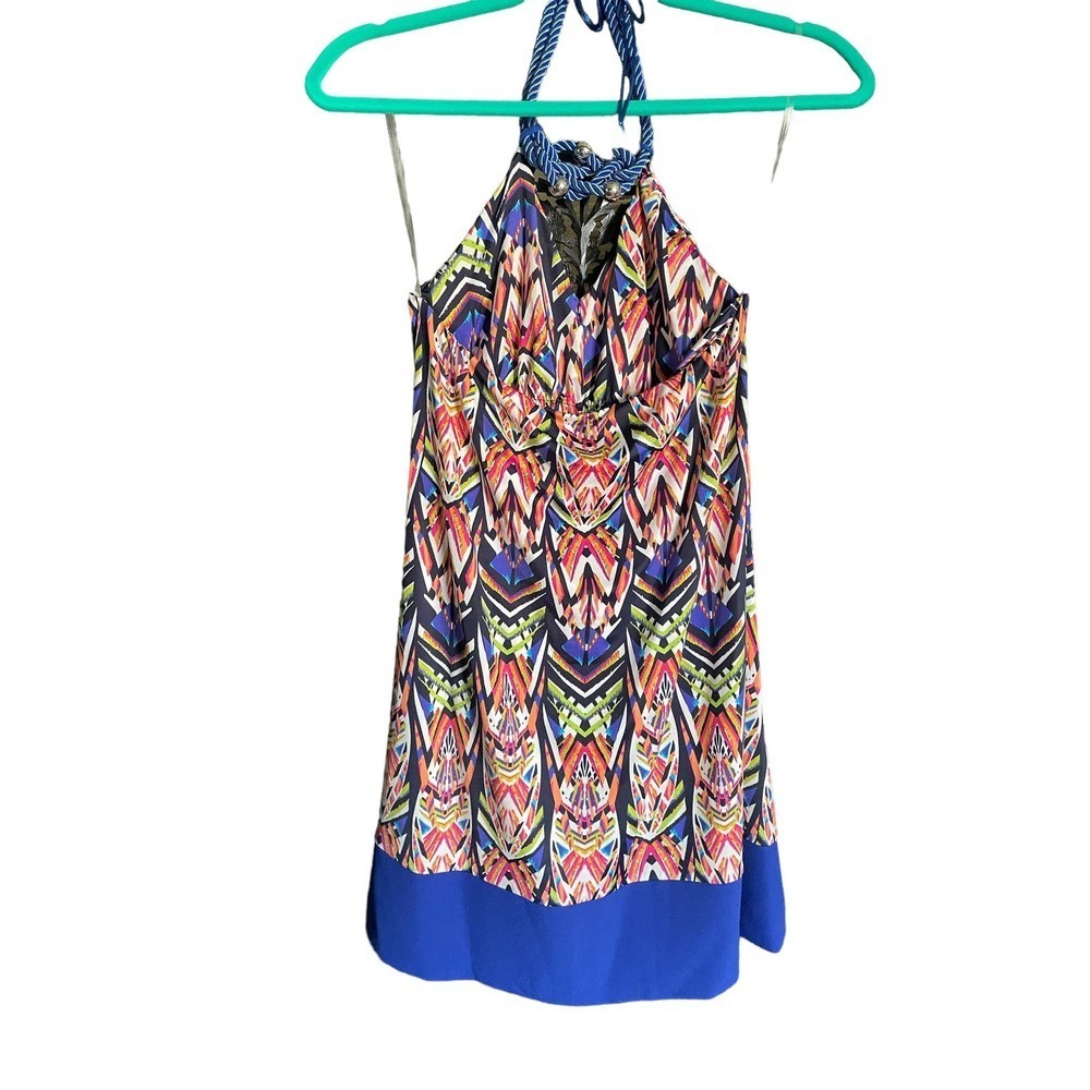 T-Bags Los Angeles Womens Geometric Halter Mini Dress Size S Multicolor